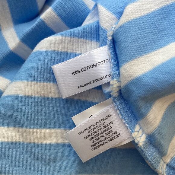 NWT Cutter & Buck Blue & White 3/4 sleeve Top Large - Picture 6 of 7